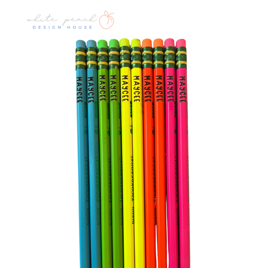 Personalized Pencils (Set of 10) - Neon