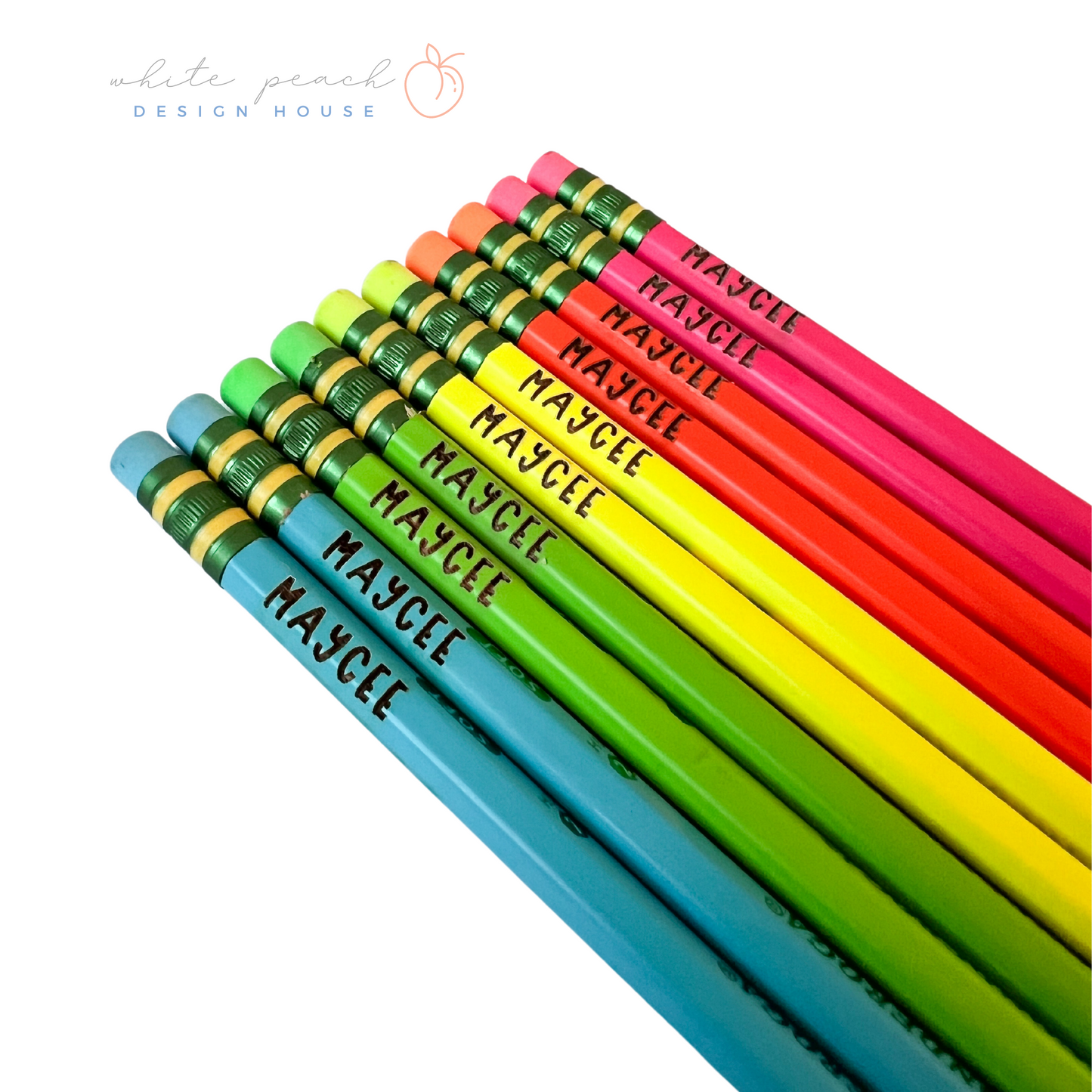 Personalized Pencils (Set of 10) - Neon