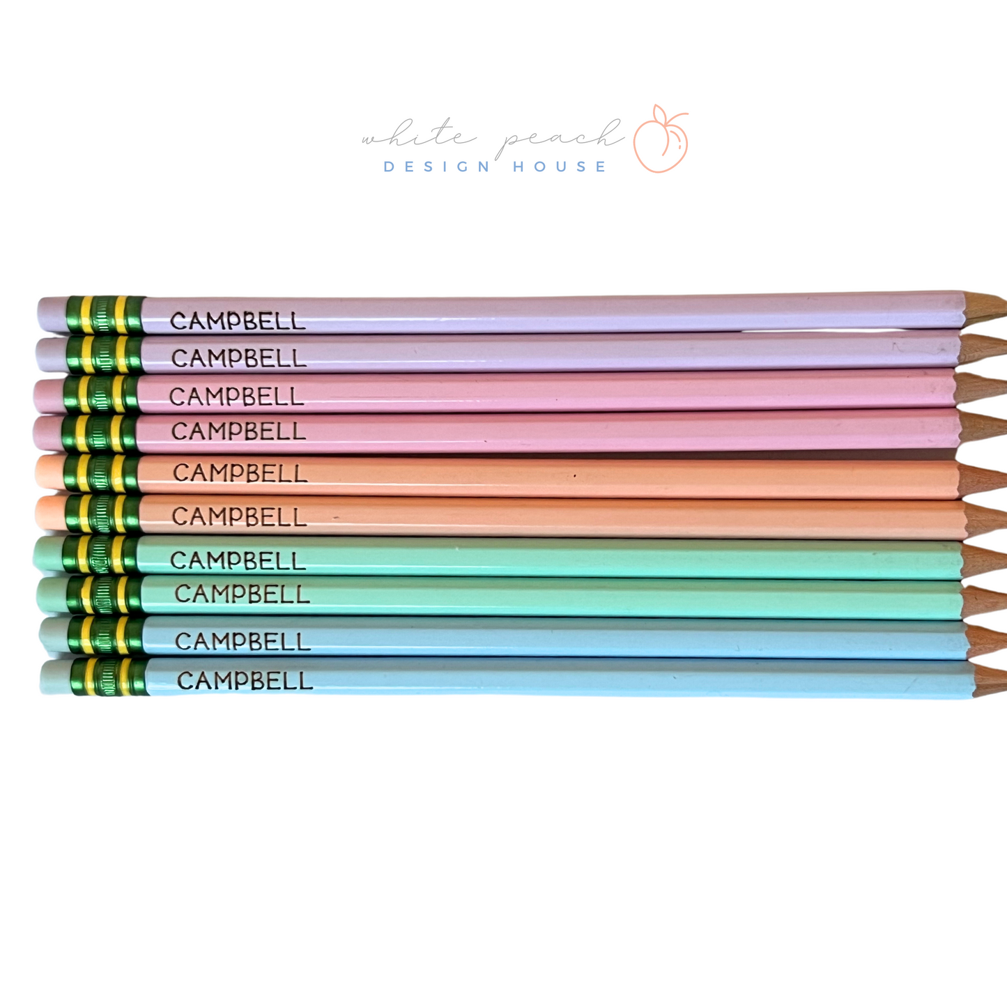 Personalized Pencils (Set of 10) - Pastel