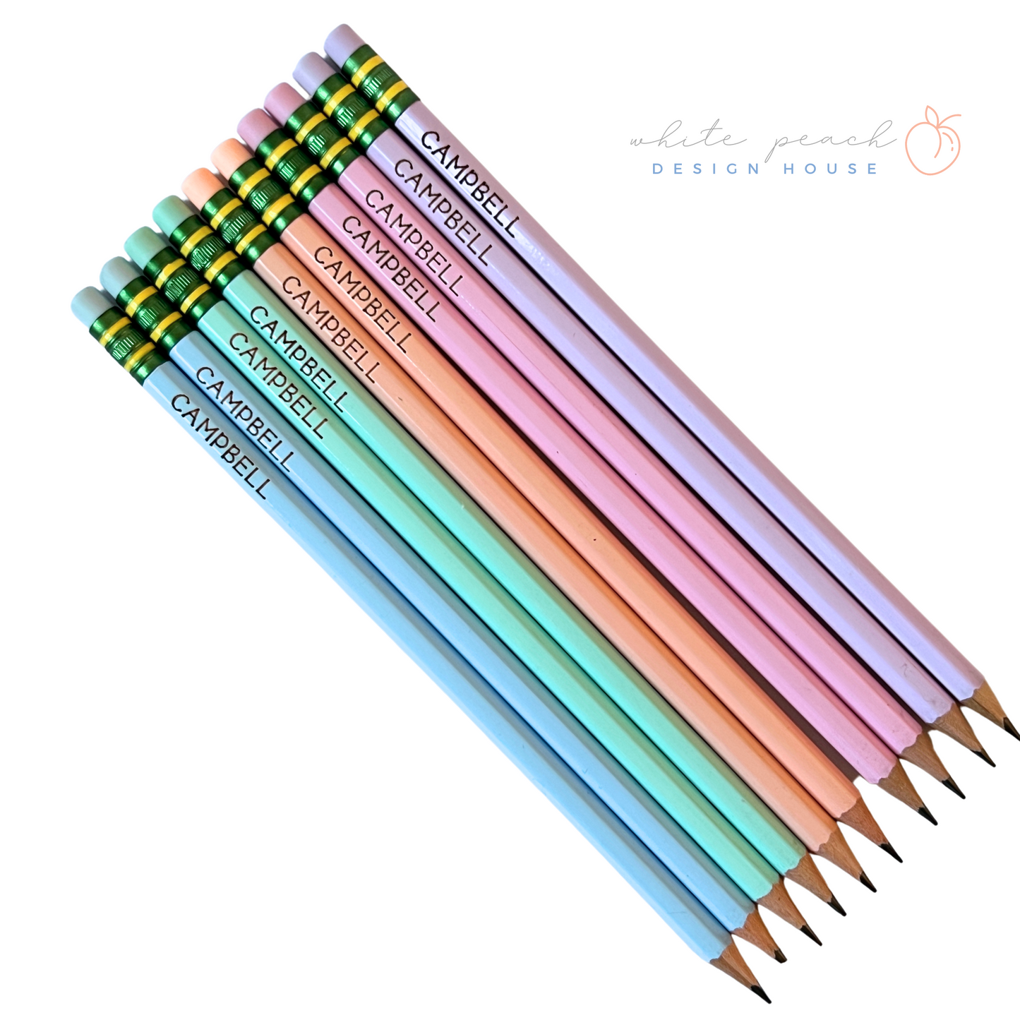 Personalized Pencils (Set of 10) - Pastel