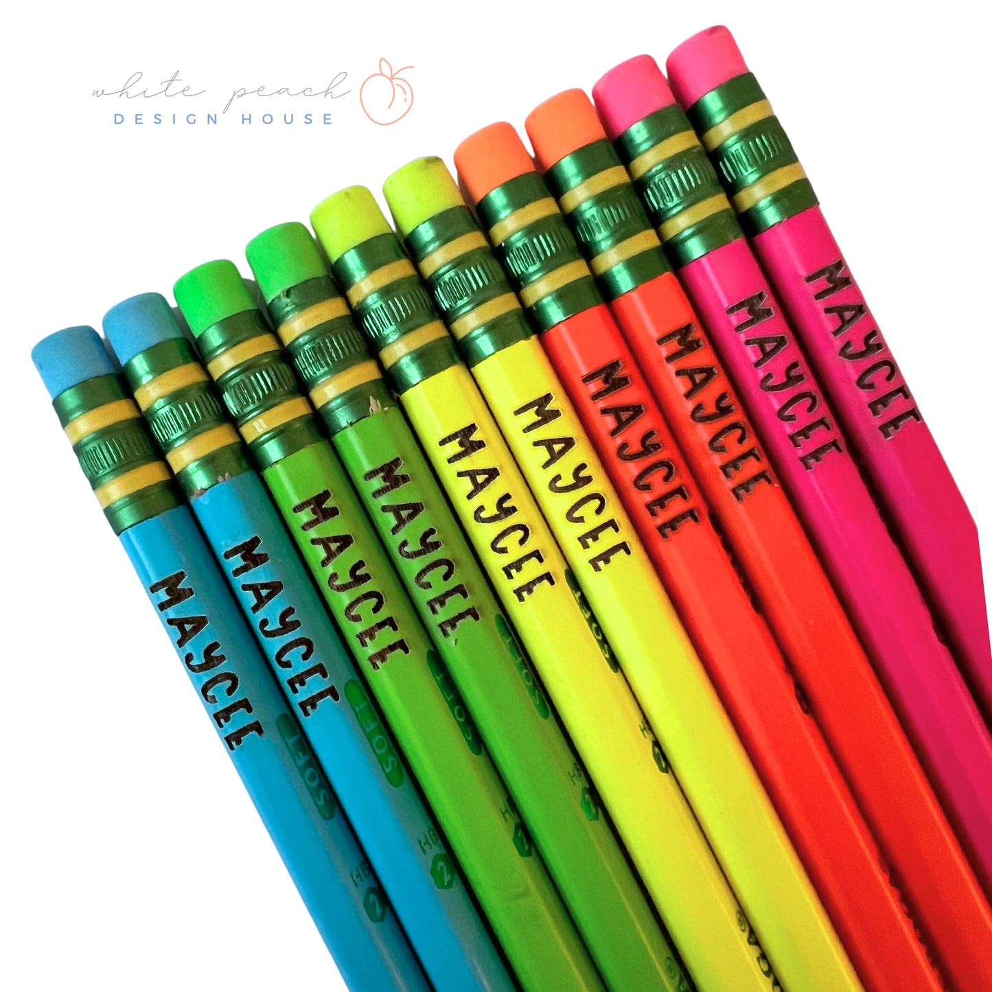 Personalized Pencils (Set of 10) - Neon